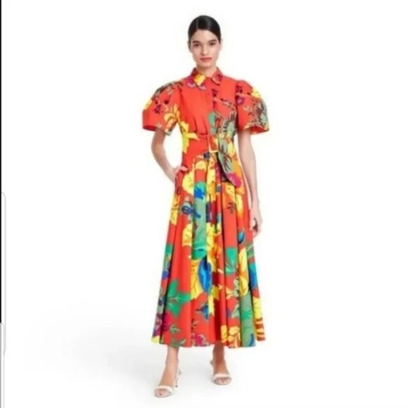 Christopher John Rogers x Target Floral Puff Sleeve Shirtdress - Picture 2 of 10
